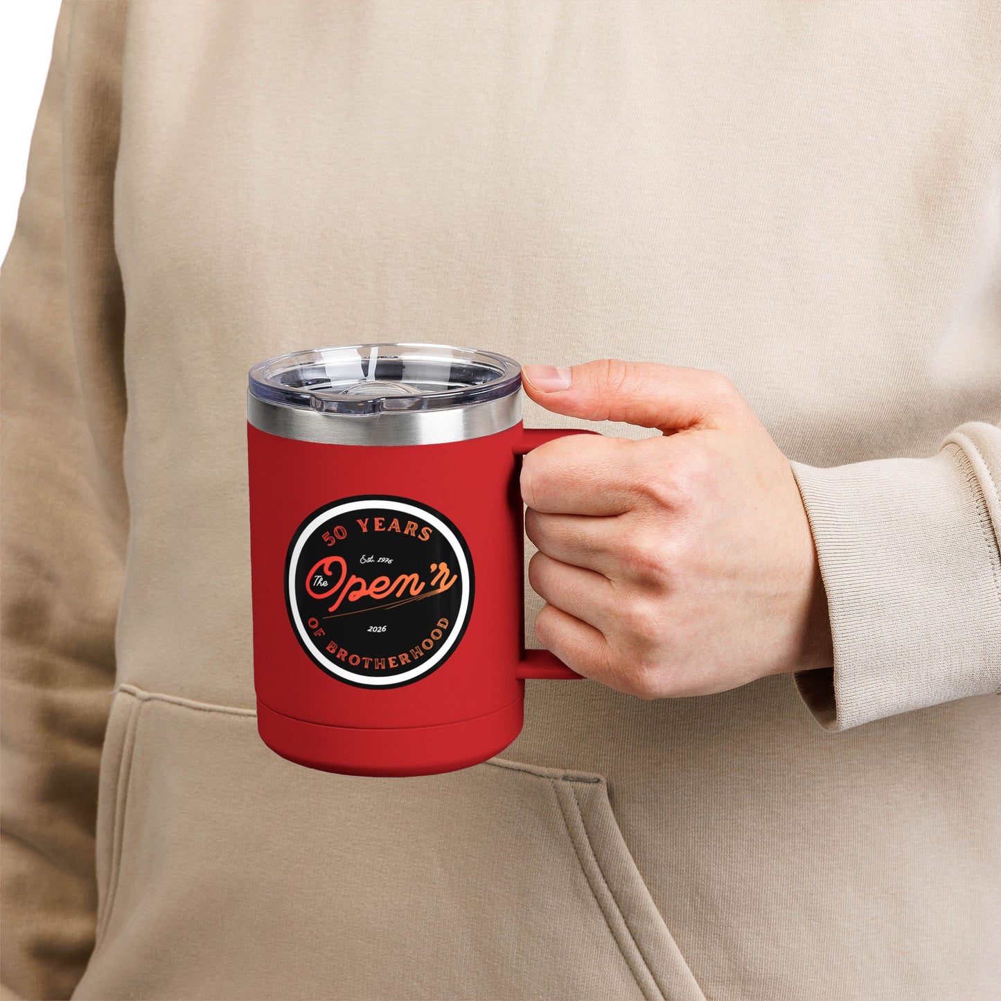 The Open'r 50 Year Anniversary Stainless Steel Tumbler Mug