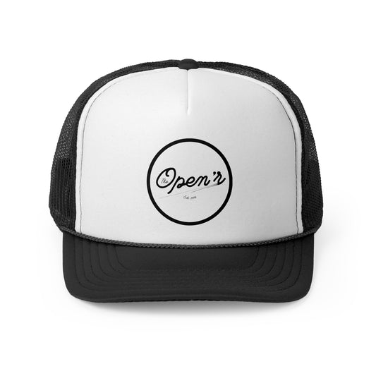 The Open’r Trucker Cap - Stylish Black & White Adjustable Hat