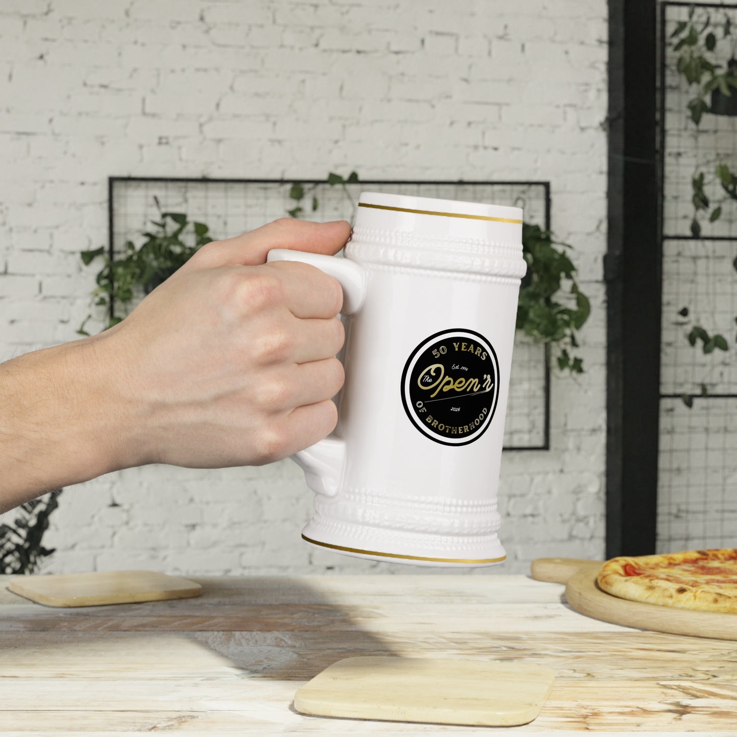 The Open'r 50 Years of Brotherhood Beer Stein Mug